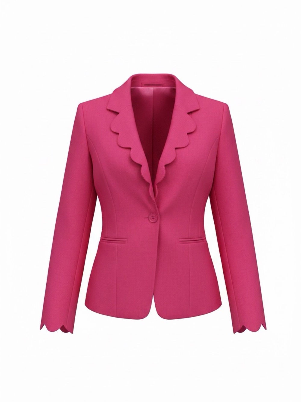 VICI Hot Pink Scalloped Blazer Jacket Size Small Barbiecore Statement 💗